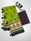 MG 570 Plain Linen Digital Printed Fancy Saree Wholesalers In Surat